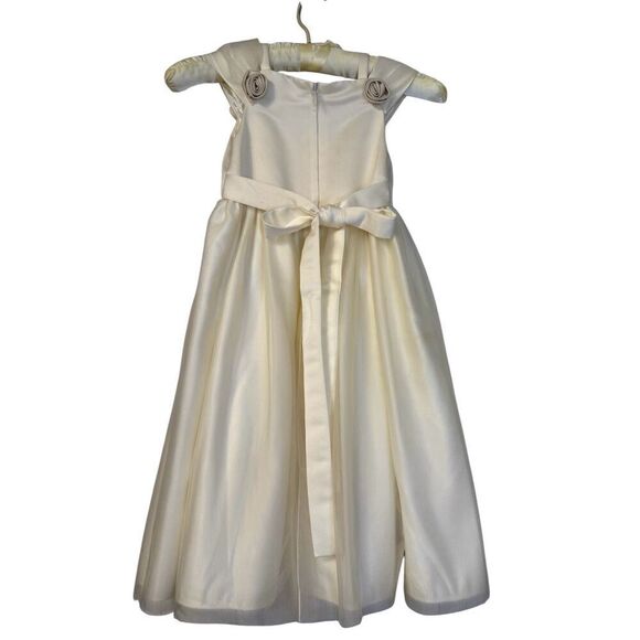 Cinderella Girls Sz. 5 Ivory 3D Roses Party/Wedding/Easter Dress - Picture 4 of 11